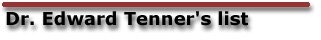 Dr. Edward Tennere's list
